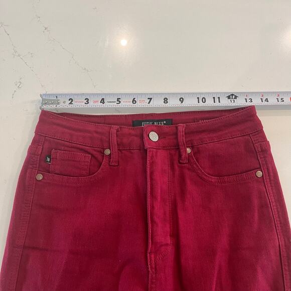 Judy Blue High Waist Tummy Control‎ Skinny Jeans in Scarlet Red Size 5/27 - Picture 9 of 12